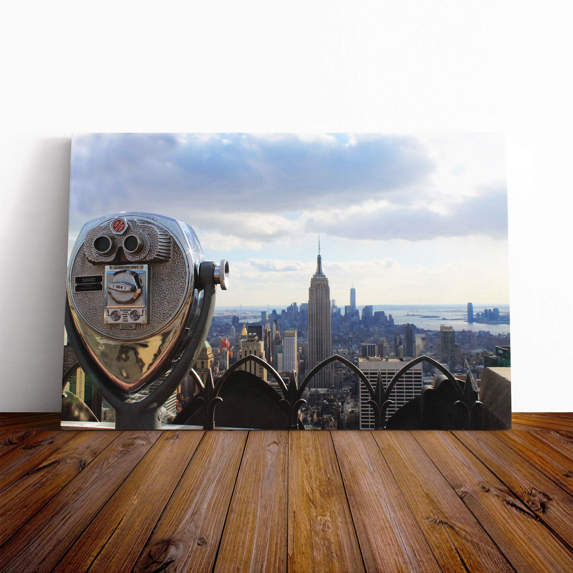 Empire State Building New York City (6) Canvas Print | Gallery Wrapped 30mm Frame Wall Art | 20x14 inches | Ready to Hang | Modern Cityscape Picture | Living Room Bedroom Lounge Office