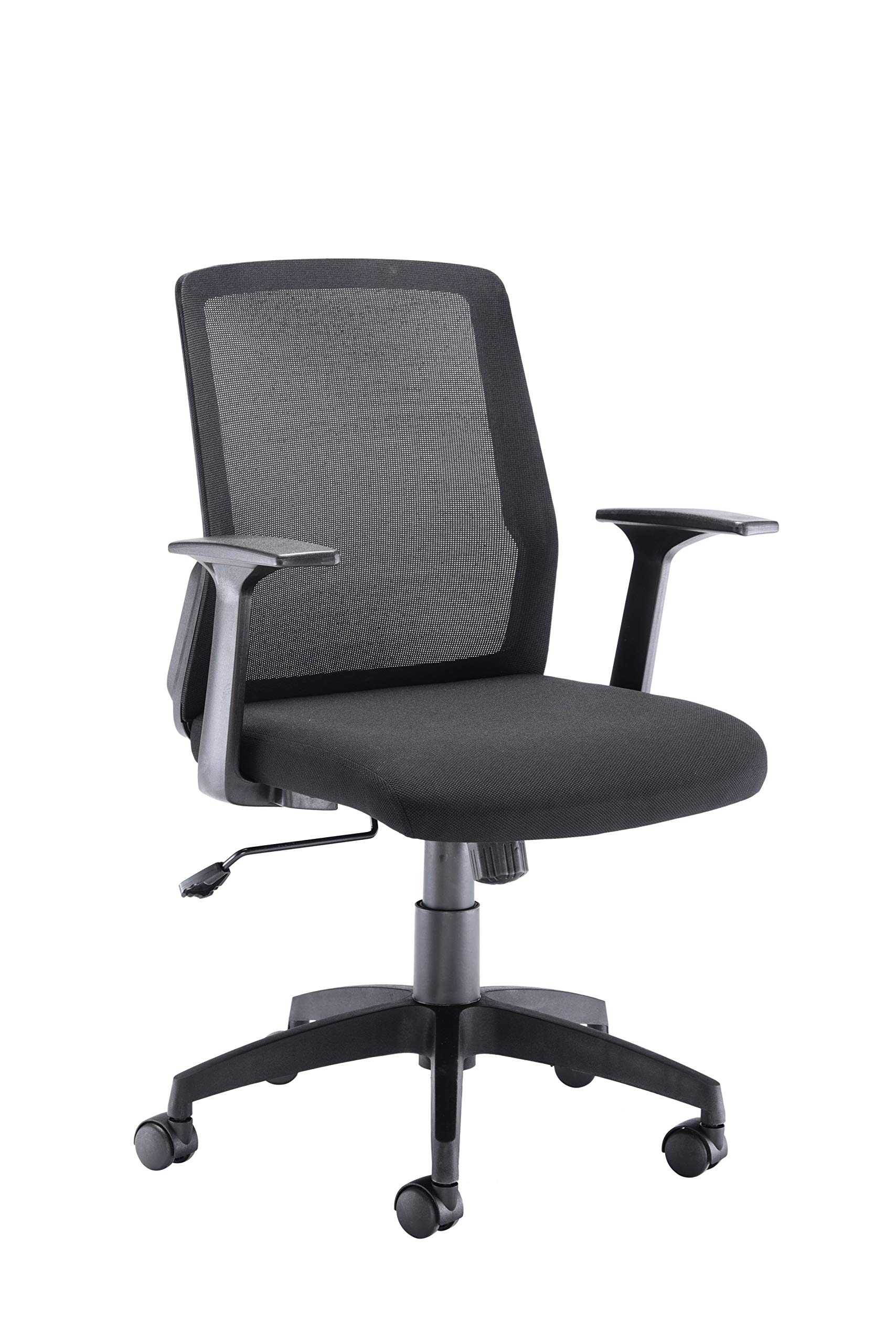 Office Hippo Desk Chair, Ergonomic Office Chair For Home & Office With Breathable Mesh Backrest, Fixed Arms For Comfort & Support, Computer Chair For Daily Use, Up To 115kg Weight, Black