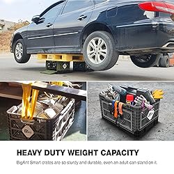 Bigant Heavy Duty Collapsible & Stackable Plastic