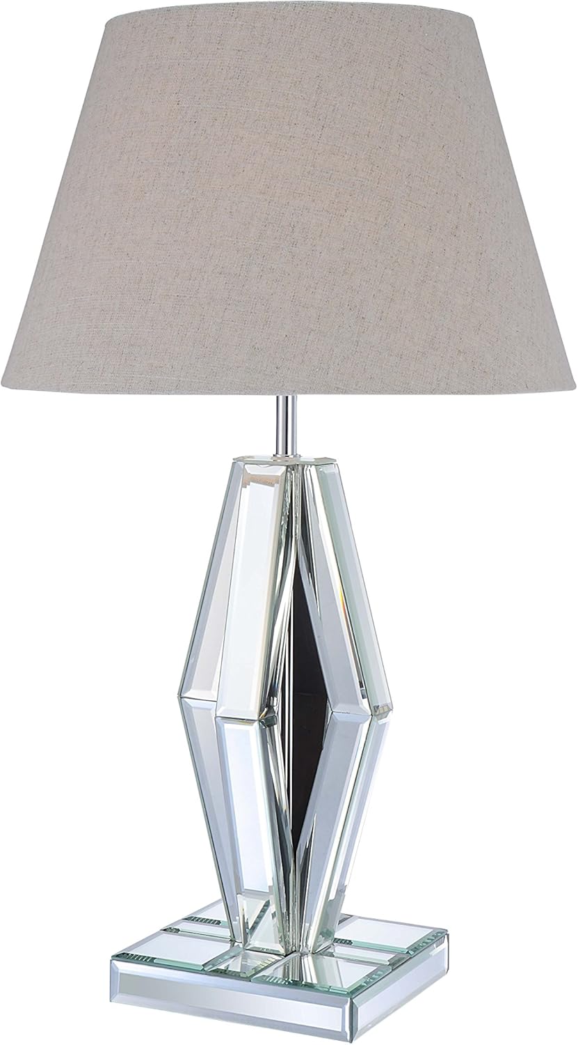 Amazon Com Acme Britt Table Lamp 40122 Mirrored Chrome Home Kitchen