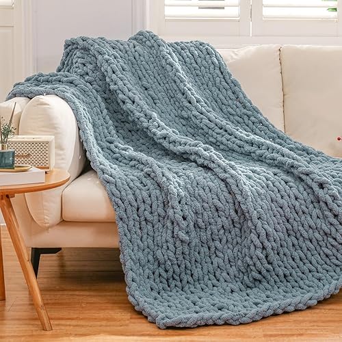 WESHIONGOO Chunky Knit Blanket Throw 50