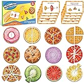 Aizweb Magnetic Fraction Tiles & Circles Set,Bars,Magnetic Fraction Educational Puzzle,Montessori Math Manipulatives,Fraction Learning Games for Elementary Classroom Homeschool Supplies