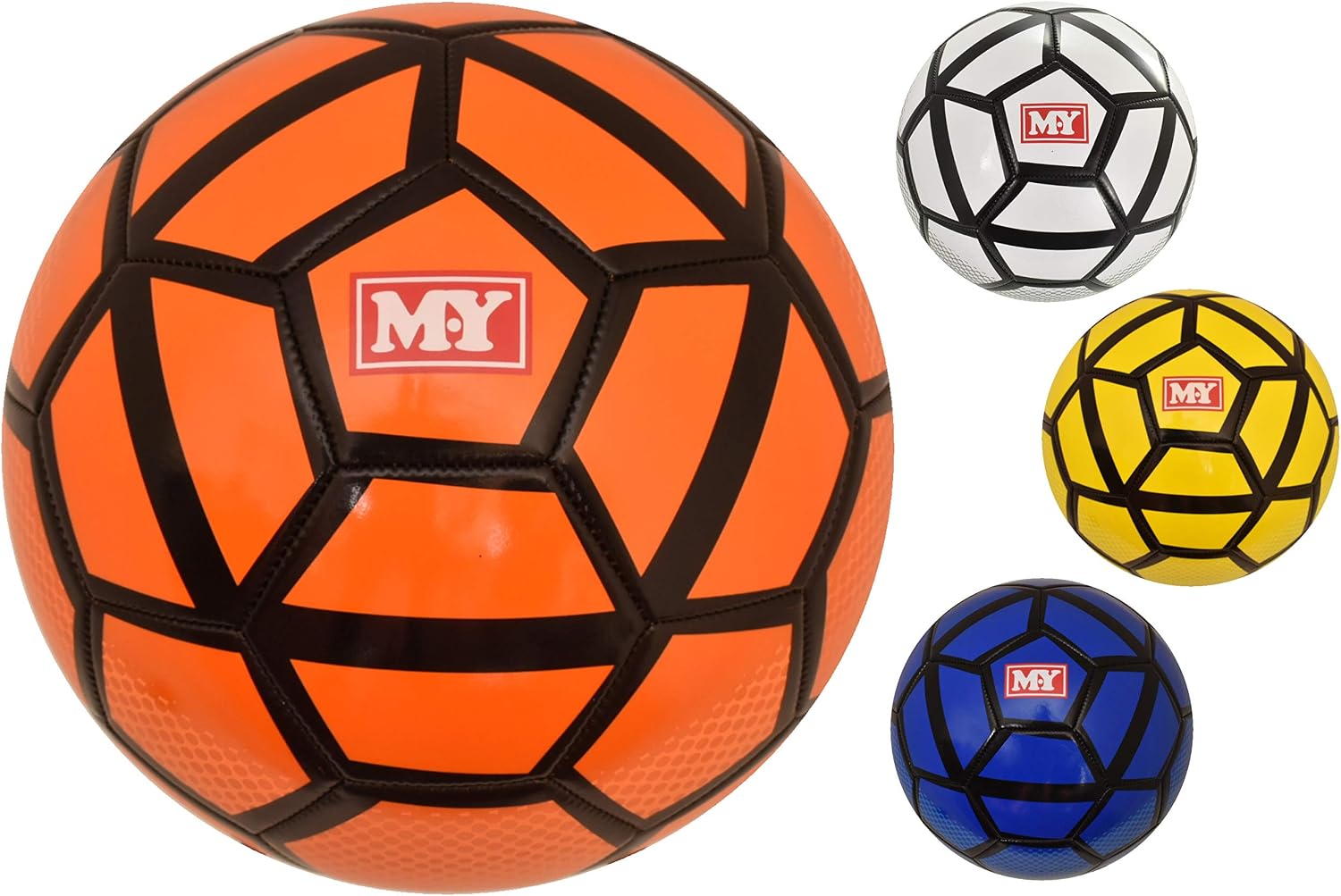 M.Y 32 Panel 280g Stitched Neon Premier Football - Colour May Vary, multi-colored