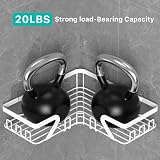 KEGII Corner Shower Caddy No Drilling with Soap Holder White view 4
