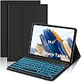 Galaxy Tab A8 Keyboard Case (10.5 inch 2022 Release), 7 Colors Vibrant Backlit, Bluetooth Separate Keyboard for Samsung Galaxy Tab A8, Smart Auto Sleep/Wake Up Slim Synthetic Leather Folio, Black
