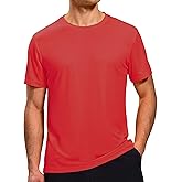 MIER Mens Dry Fit Workout T-Shirts Athletic Running Tshirt Short Sleeve Lightweight Airy Gym Sport Tee Shirt, Crew Neck
