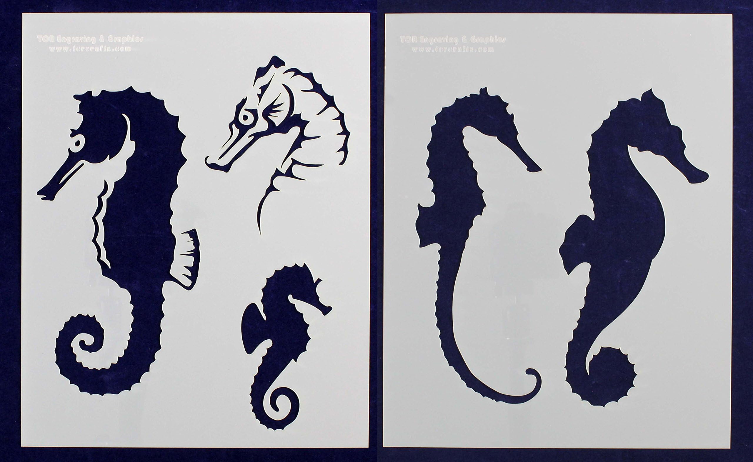 Sea Horse Stencils 2 Piece Set