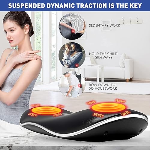 CLORIS Electric Lumbar Traction Device Massager with Heat Function