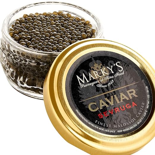 Marky S Sevruga Premium Sturgeon Black Caviar Malossol Sturgeon Black Roe Garantizada Overnight Amazon Com Grocery Gourmet Food