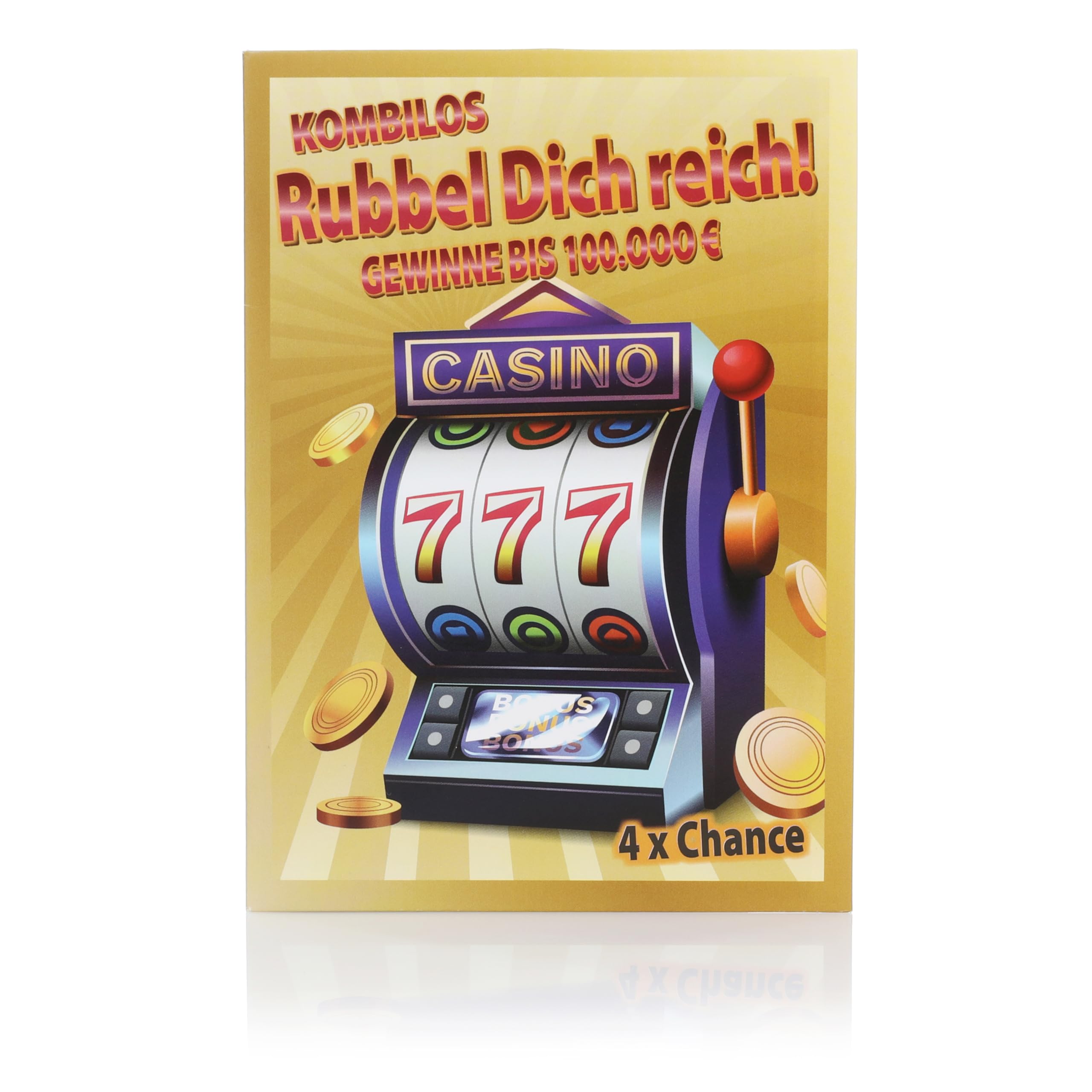 FunX Joke Scratch Cards - Joke Article for Adults with Fake Main Prize - Pack of 4 with Gift Card (German Language)