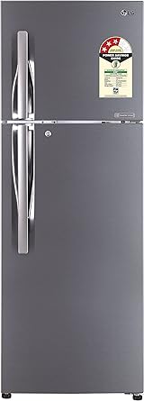 LG 335 L 3 Star Frost Free Double Door Refrigerator(GL-T372JPZU.DPZZEBN, Shiny Steel, Inverter Compressor)