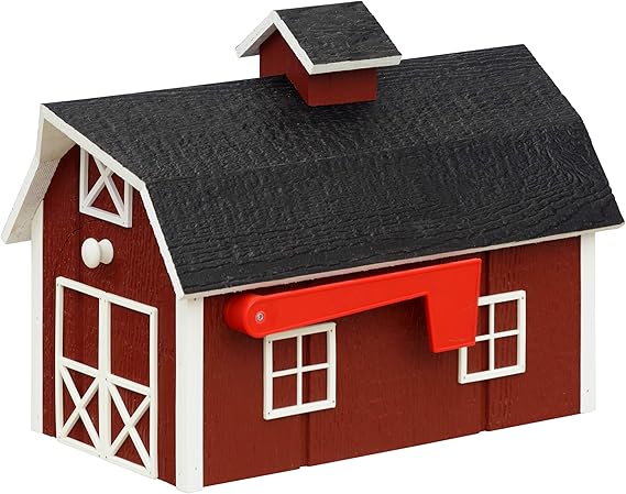 Amazon Com Amish Dutch Barn Painted Wooden Mailbox With Cupola