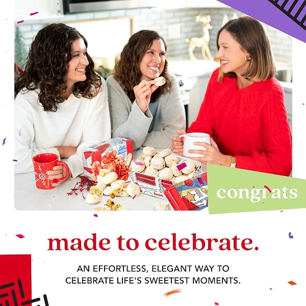 DAVID’S COOKIES CONGRATULATIONS BUTTER PECAN MELTAWAYS SWEET SAMPLER TIN – 16OZ SOFT GOURMET COOKIES WITH CRUNCHY PECANS – BAKERY DESSERT GIFT BOX FOR CELEBRATIONS, APPRECIATION AND SPECIAL OCCASIONS