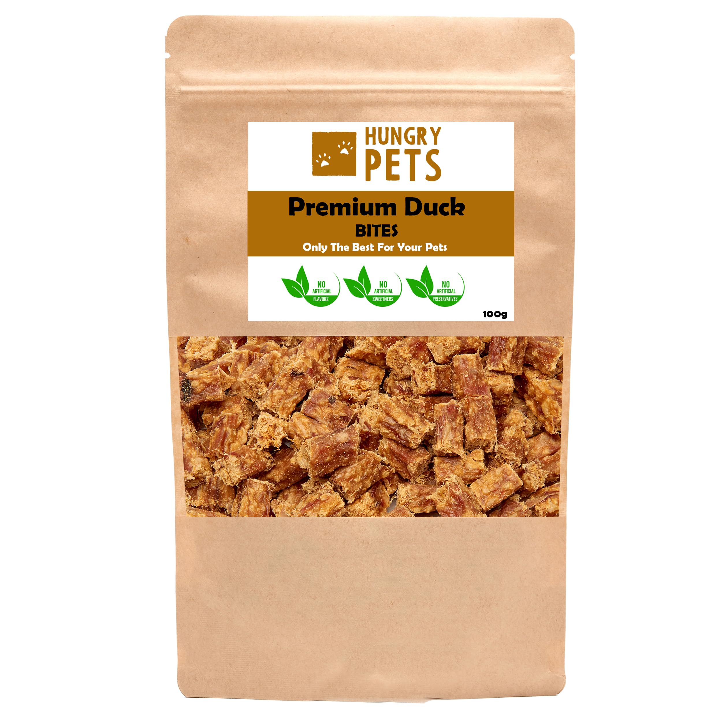 Natural Dog Treats 100% Duck Bites, 100g