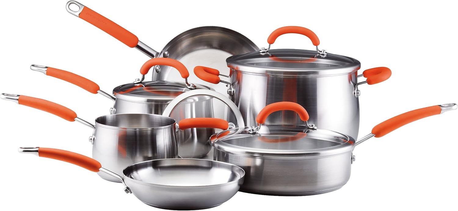 Rachael Ray Cookware Set, Stainless Steel, 10Piece Amazon.ca Home