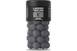 LAKRIDS BY BÜLOW - E - Salmiak - 10.41 OZ - Chocolate Coated Licorice Balls - Original Danish Candy Sustainably Produced in Copenhagen
