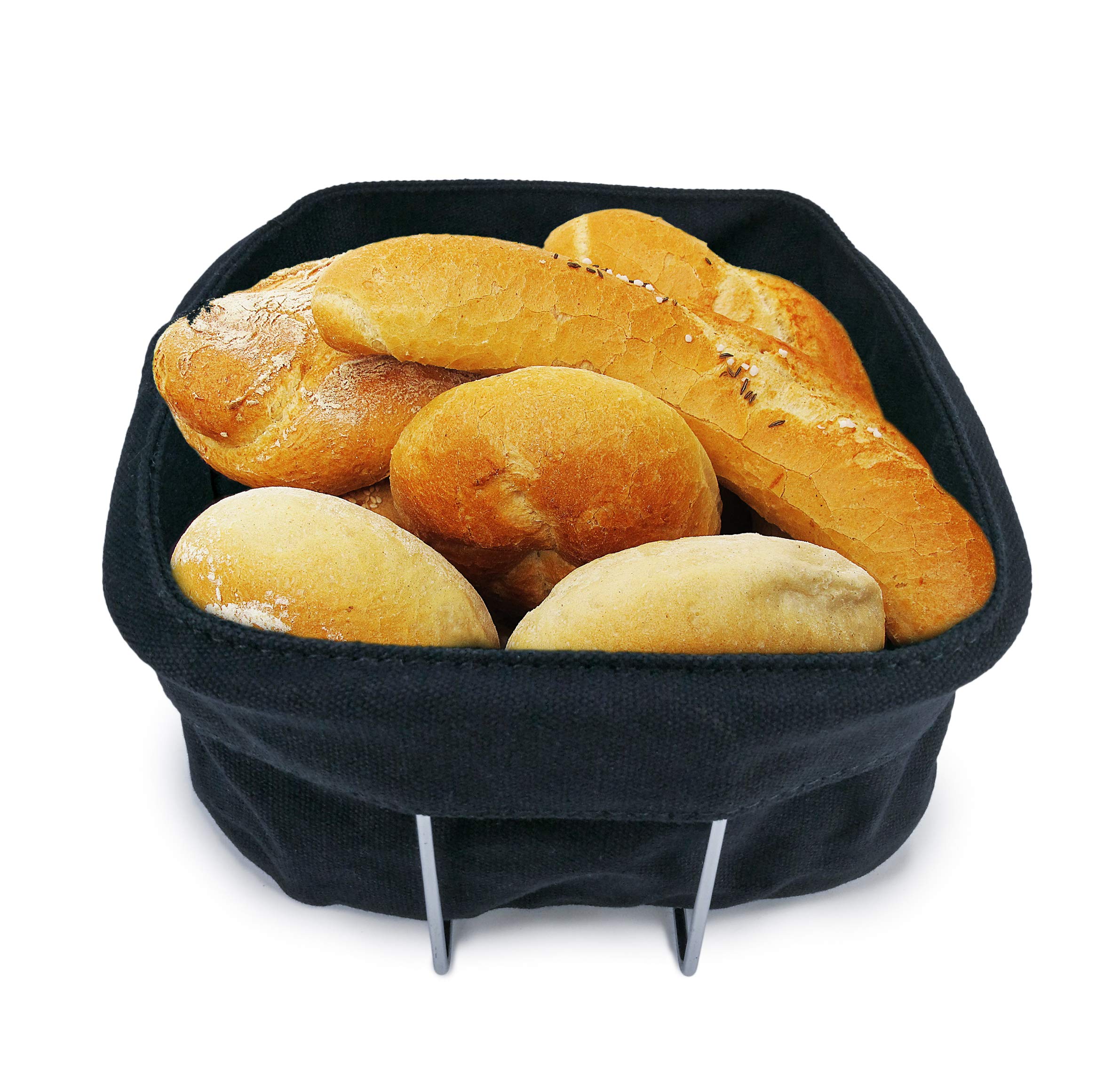 NERTHUS Stainless Steel Bread Basket with Bag And Stand, Stainless Steel