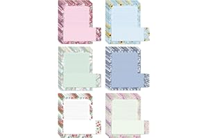Better Office Products Floral Paper Stationery Set, 100 Piece Set (50 Lined Sheets + 50 Matching Envelopes), Letter Size 8.5 x 11 inch, 6 Designs, Double Sided/Lined Printing Paper,