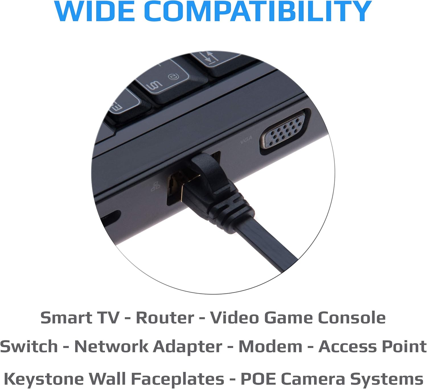High Speed Flat Cat7 Ethernet Cable Network Patch for TV Samsung LG Sony/Router TP-Link/PlayStation PS3 PS4 Xbox/Switch Sky Box Hub/WD Seagate QNAP/Zmodo Annke - Image 5
