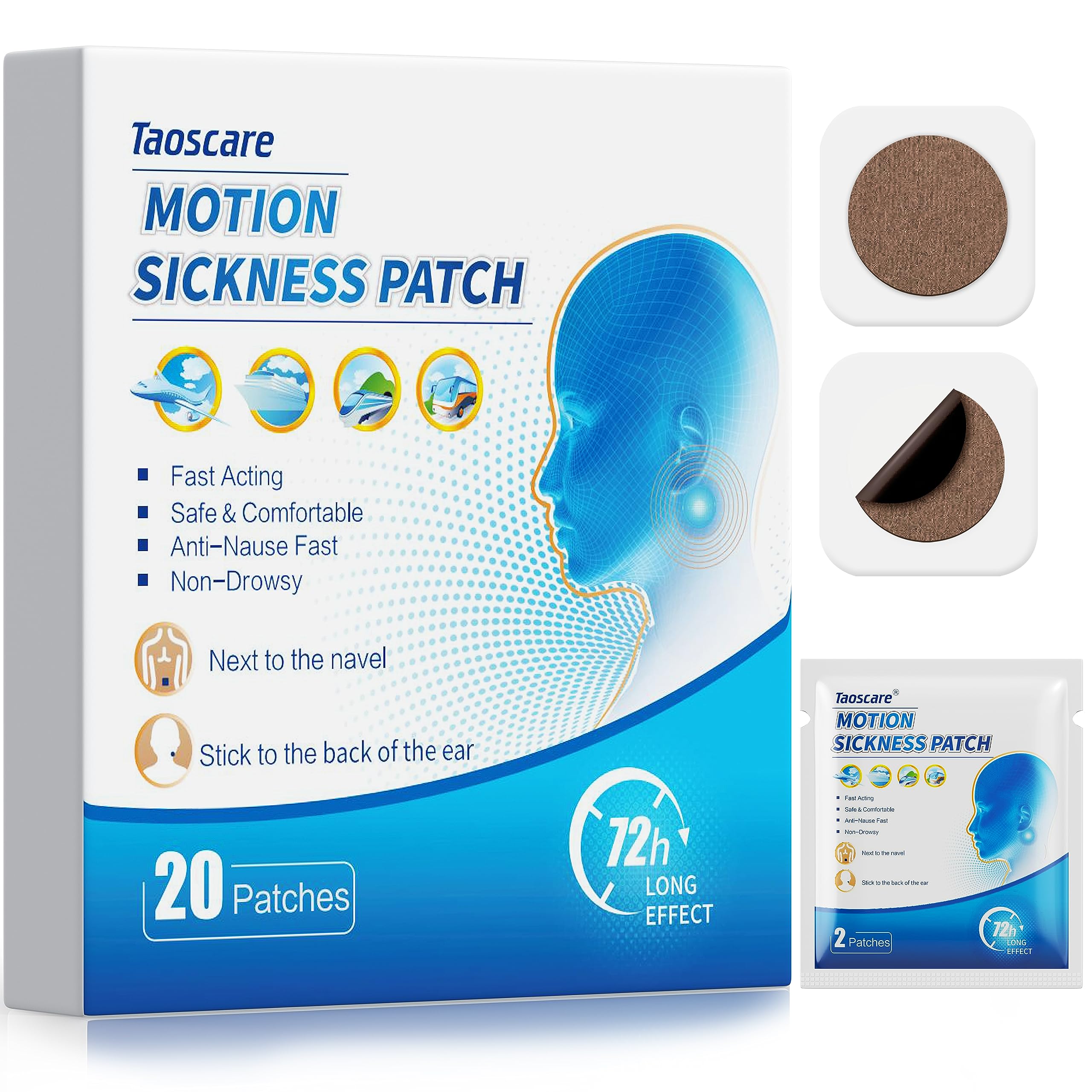 Taoscare Motion Sickness Patches, Sea Sickness