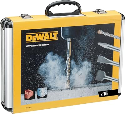 DeWalt Chisel and Drill Set 15P SDS Plus with Aluminium Case DT9679