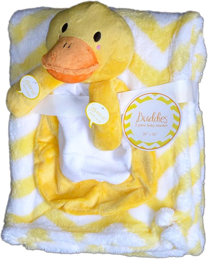 Buddies Cuddly Animal Soft Baby Blankets Yellow Ducky Baby