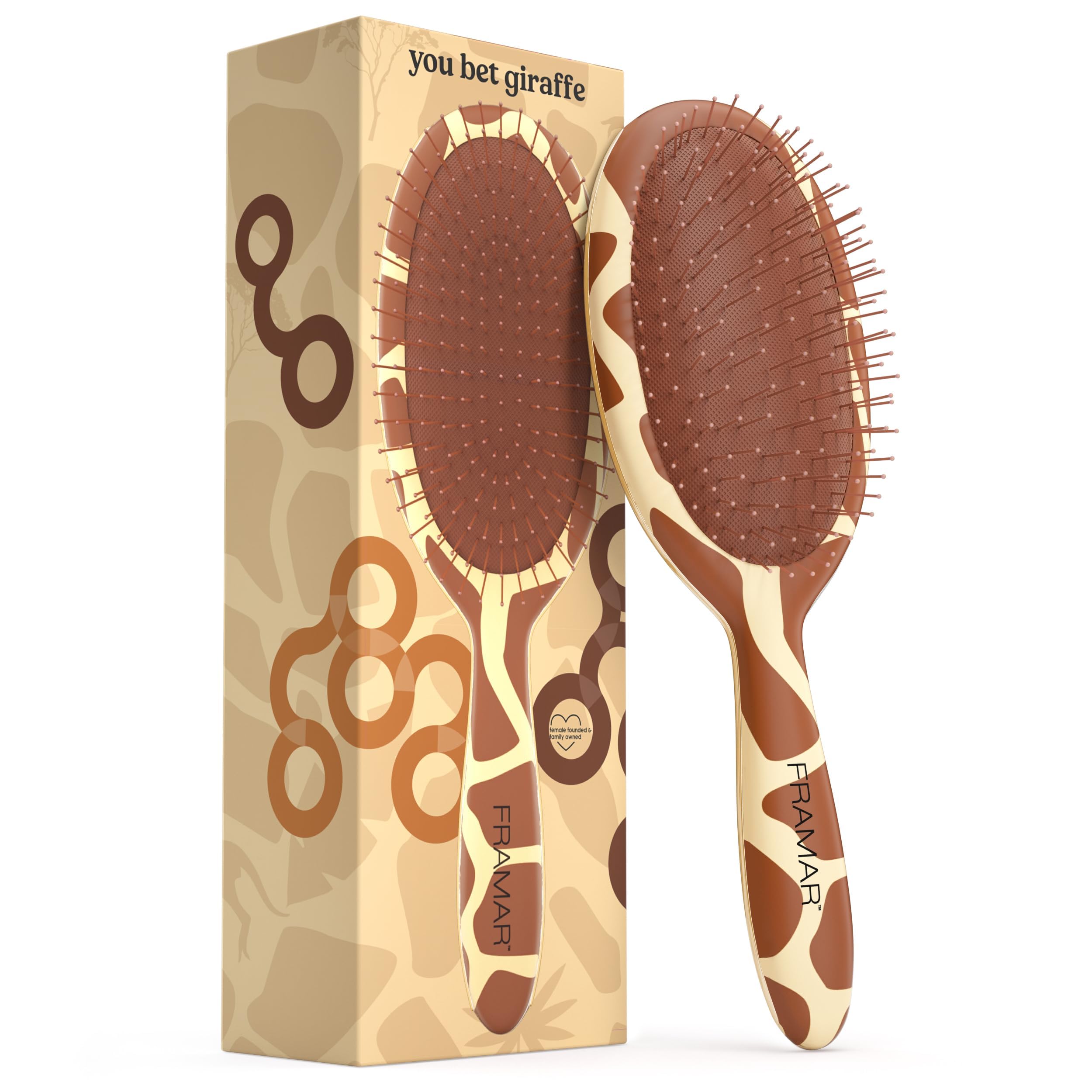 FRAMAR Detangle Hair Brush Women – Wet Hair Brush Detangler, Hairbrushes For Women, Hairbrush, Effective Detangling – Reduces Hair Breakage and Frizz - Giraffe