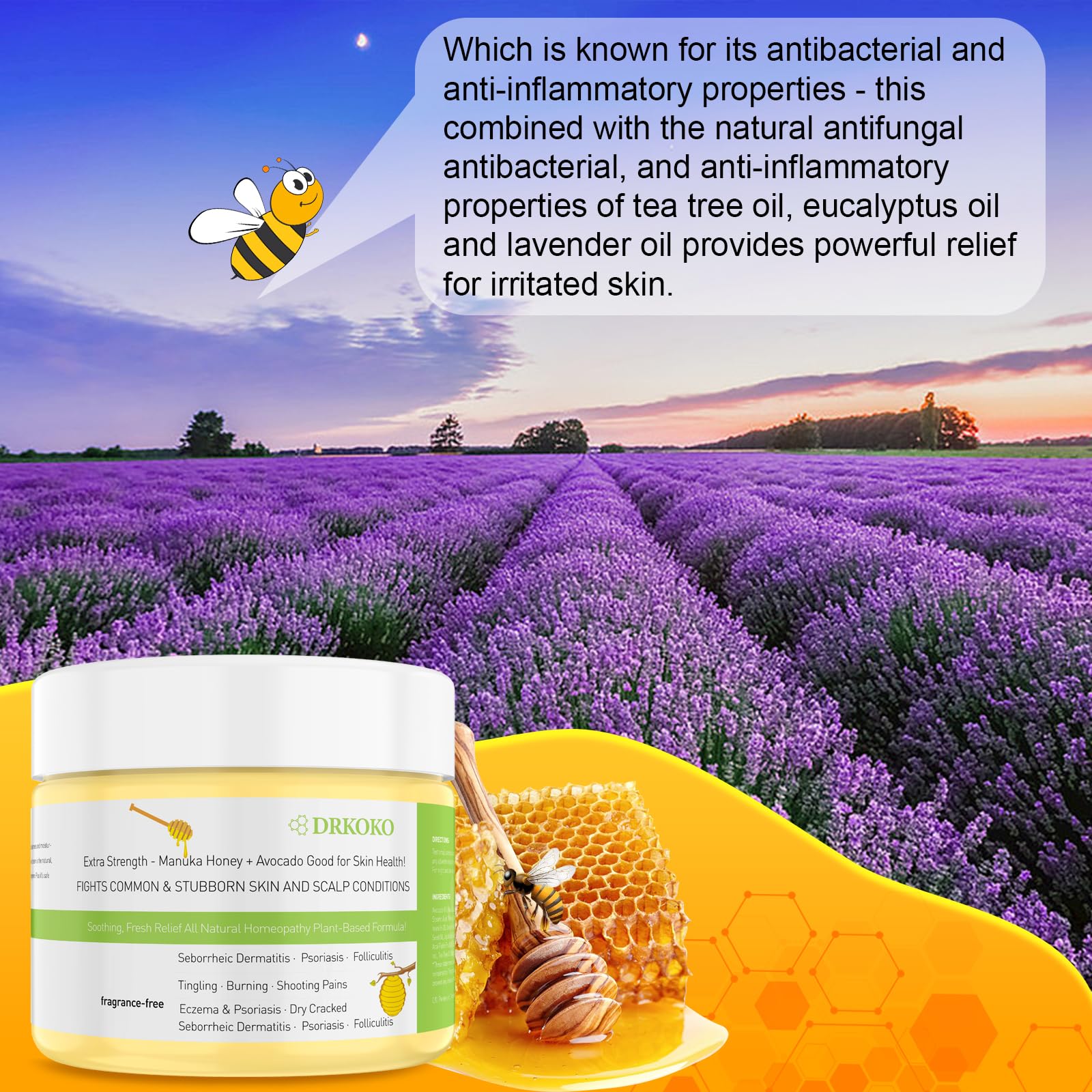 Mua 1 Pack Manuka Honey Eczema, Tea Tree Oil, Heat Rash Cream, Jock