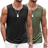 COOFANDY Men's Workout Tank Top 2 Pack Casual Soft Sleeveless Gym Muscle Shirts Bodybuilding Tee