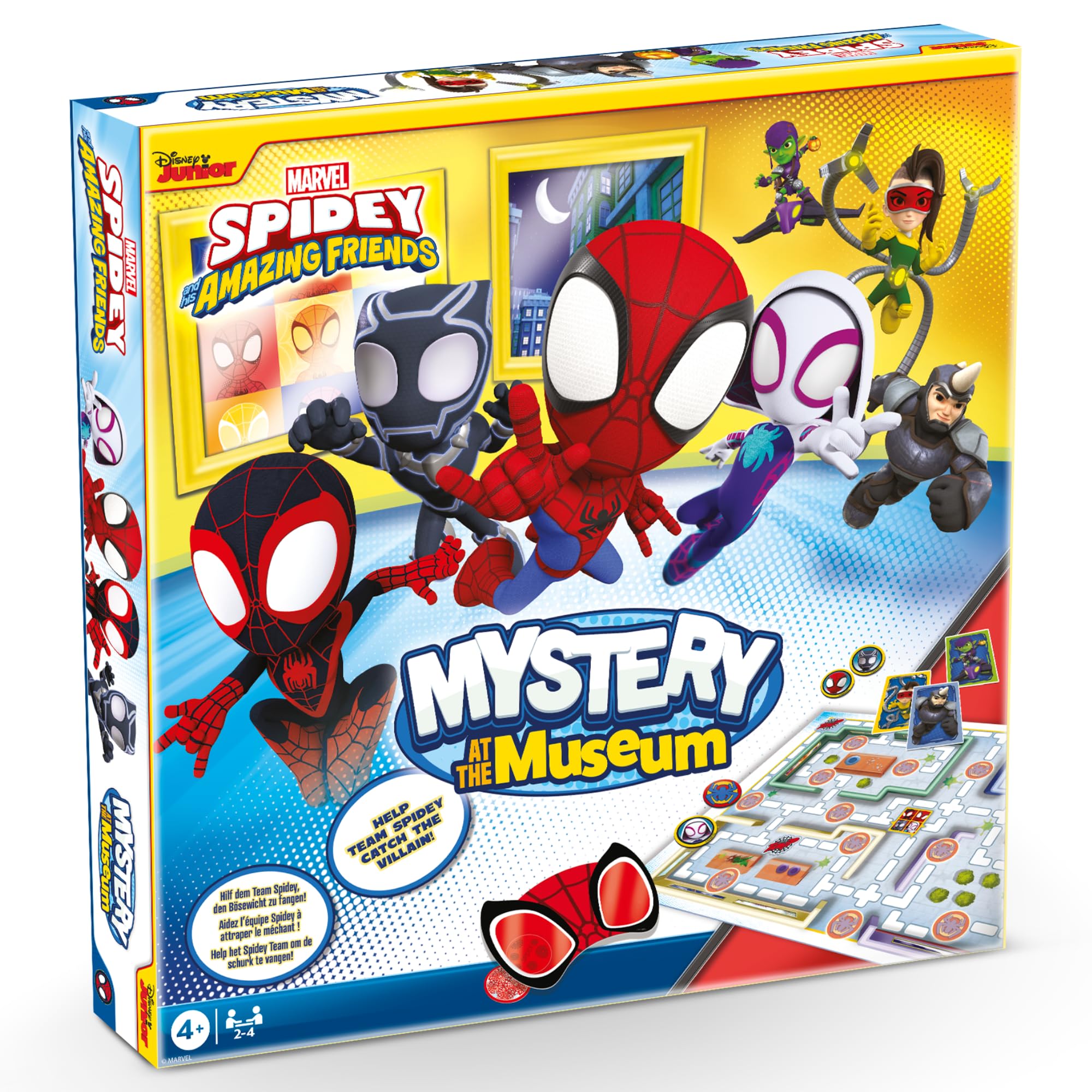 Spidey and Friends Mystery At The Museum, Help Team Spidey Catch The Villain, Fun Game for Marvel Fans, Great Gift, 2-4 Players, Ages 4+ Years