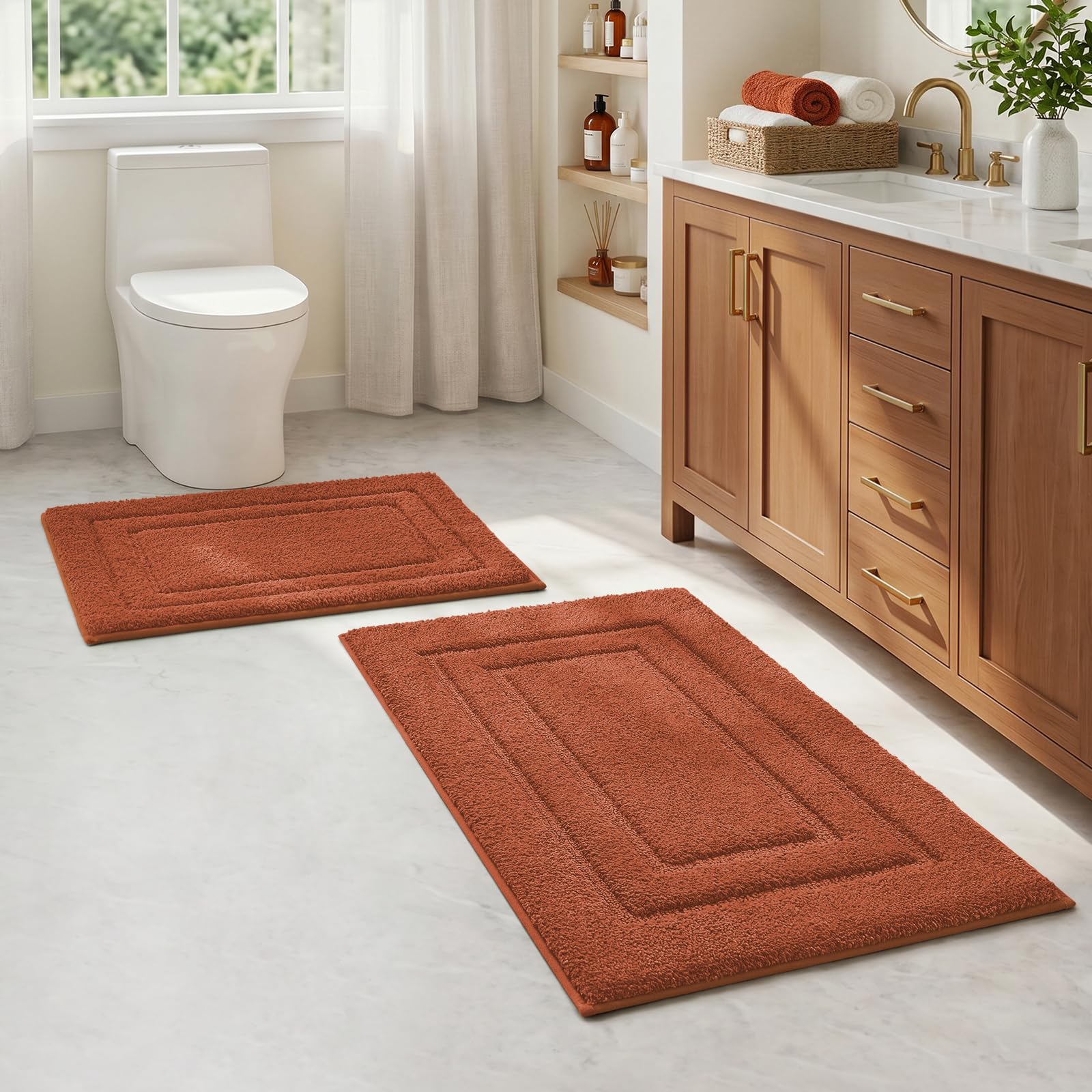Cozy burnt orange plush design