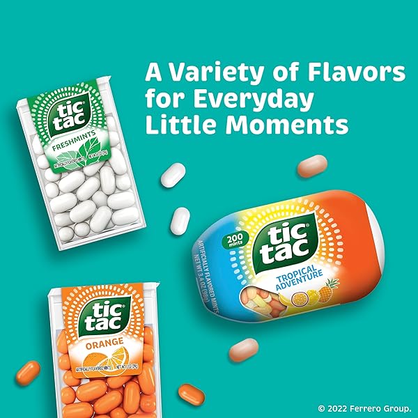 TIC TAC WINTERGREEN BREATH MINTS, BULK 12 PACK, ON-THE-GO REFRESHMENT, 1 OZ EACH