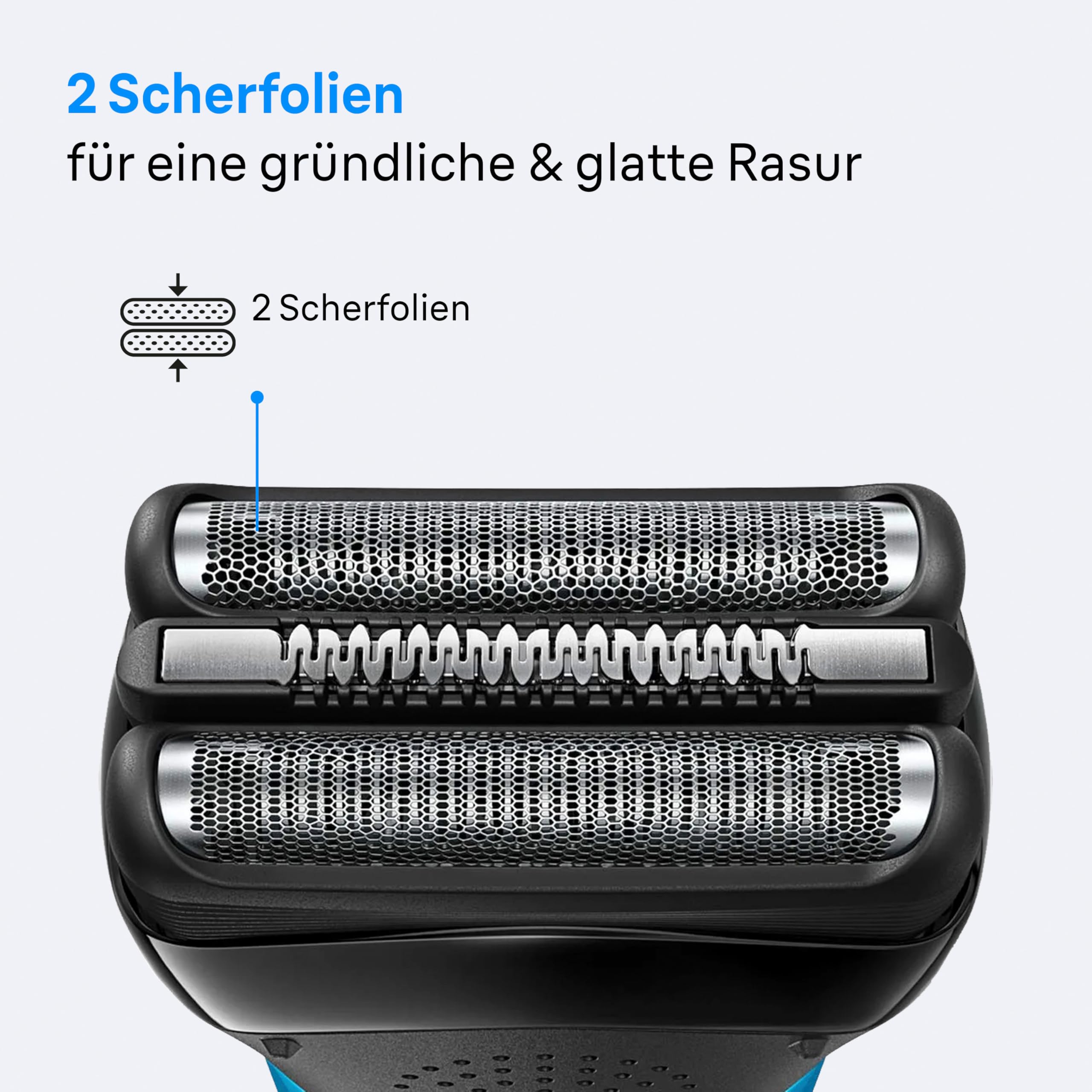 Braun Series 3 Elektrorasierer Scherkopf 21B – ORIGINAL Ersatzscherteil und Rasierer Zubehör – Made in Germany, Kompatibel mit Allen S3-Rasierern – Schwarz 4