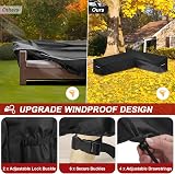 LAMUNI Garden Corner Sofa Cover 300x210x102x80/60cm 420D Oxford Waterproof view 5