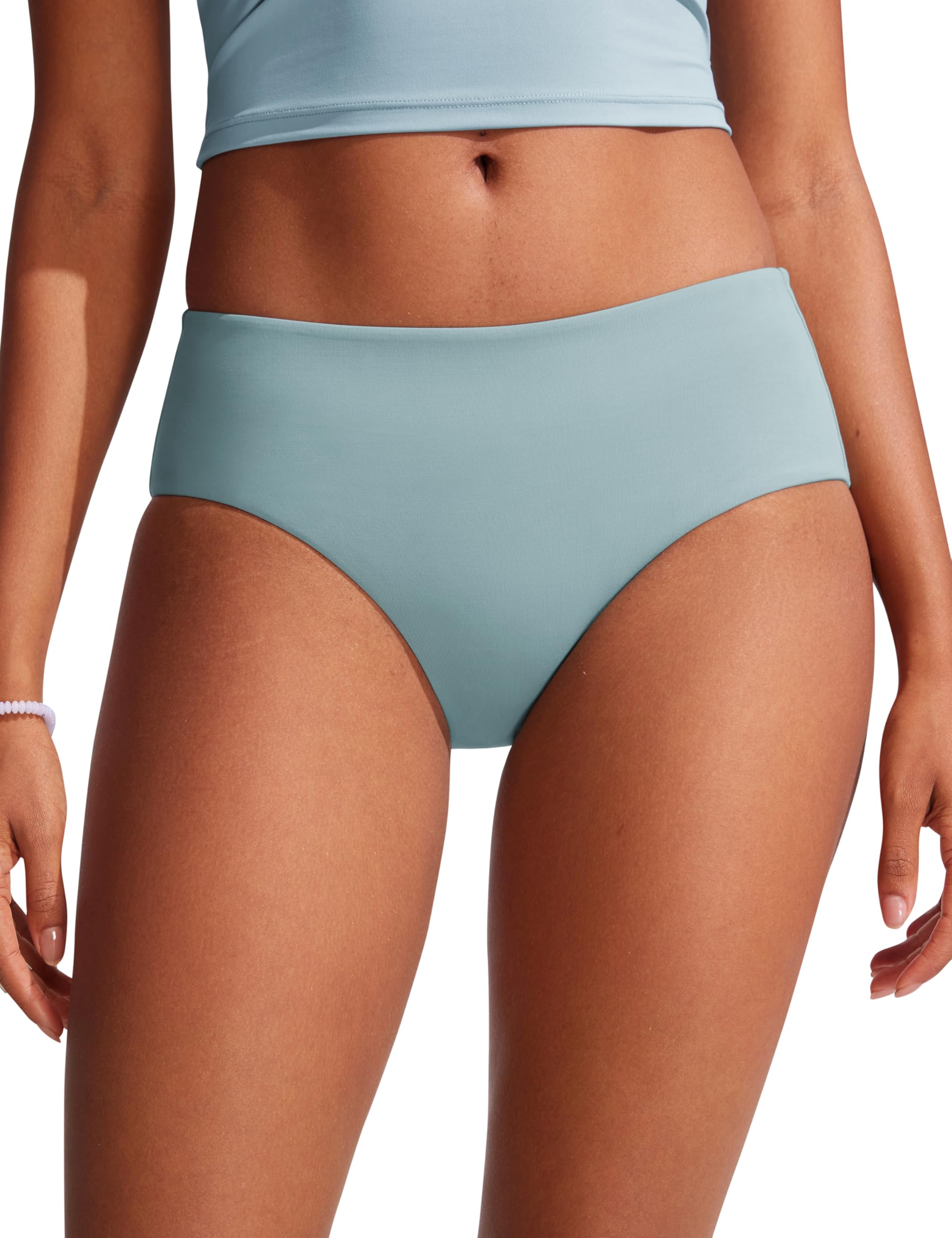 CRZ YOGA Bikini Bottoms for Women Mid Rise Full