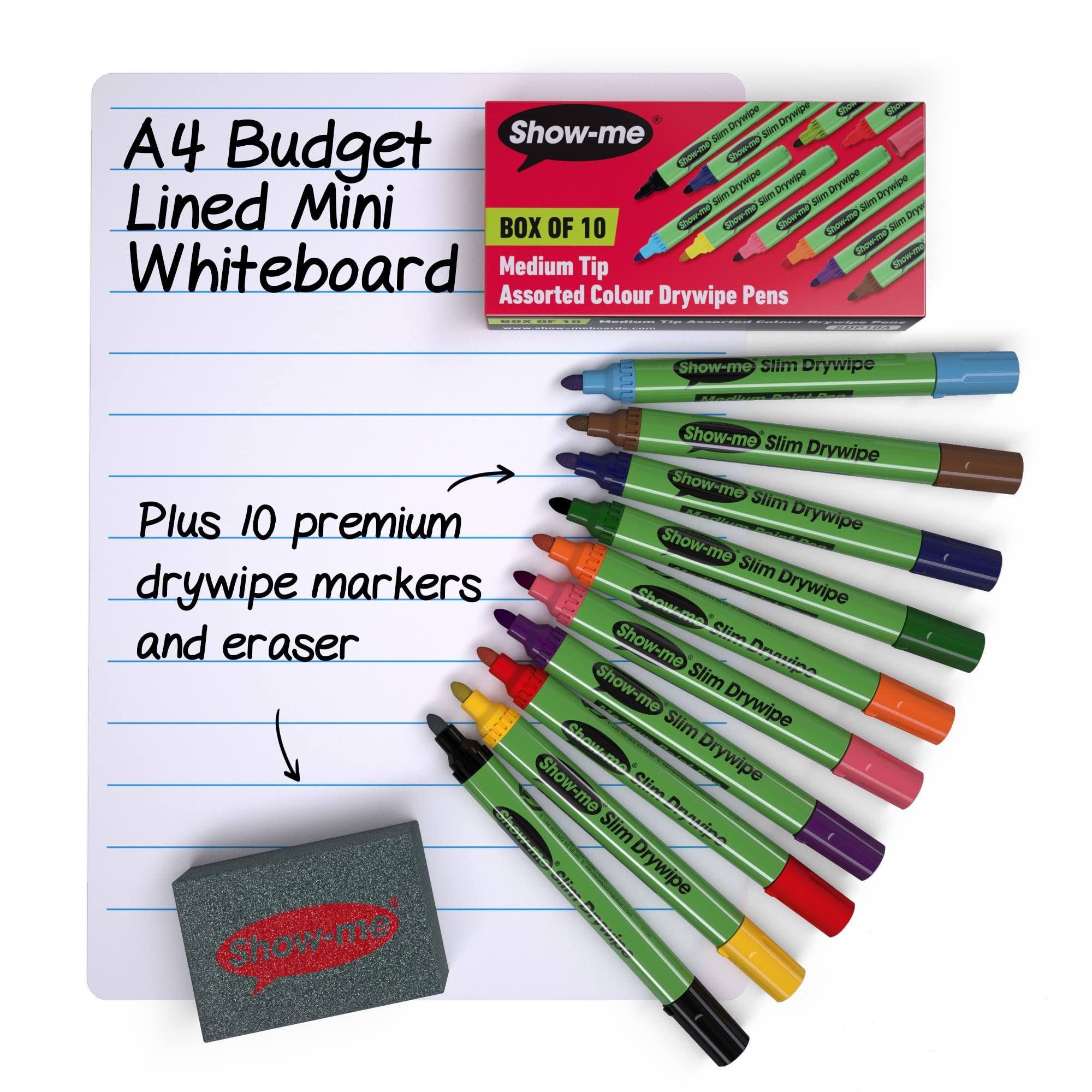 Show-me A4 Lined Mini Whiteboard Kit