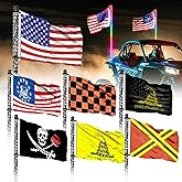 TKBEAM 7 PCS 12x18 Inches Offroad Flags,Whip Flags for UTV, Attach to Whip Lights or Flag Poles, Double Sided,Dune Flag,suitable for for UTV ATV Jeep Off-Road RZR Polaris Truck Boat and 4X4 Sand Buggy
