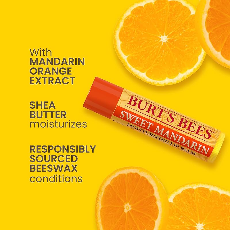Bálsamos labiales Freshly Picked, Burt's Bees: Cera de abeja, Sandía, Mandarina