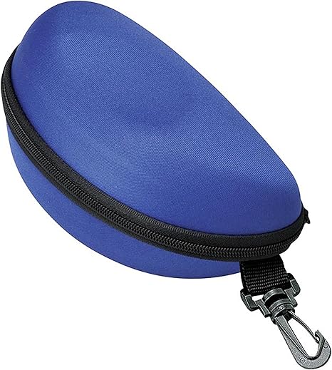 Amazon Co Jp メガネケース ウレタン セミ ハードケース サングラス 大きめフレーム用 ファスナー式 フック付き ブルー 22 02 ホーム キッチン
