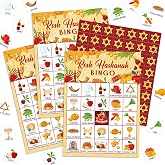 Liliful 35 Pcs Rosh Hashanah Bingo 24 Players Shana Tova Bingo Cards Jewish New Year Party Games for Kids Adults Family Classroom Activities Jewish Holiday High Holy Day Favors Supplies