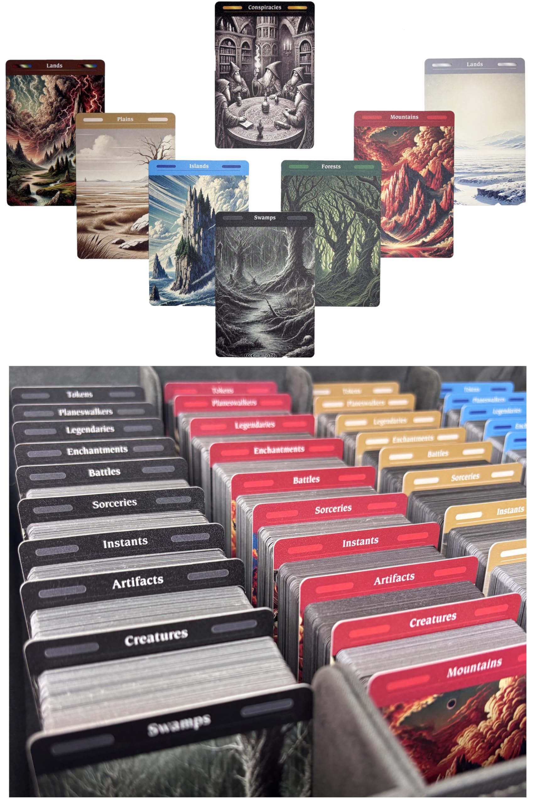 MTG Card Dividers - 77 Plastic Magic for Deck & Storage Box Clear