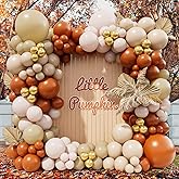 Fall Balloon Arch Kit - Double Stuffed Burnt Orange Cream Peach Apricot & Nude Balloons, Thanksgiving Balloon Garland for Autumn Baby Shower, Birthday Party, Wedding & Little Pumpkin Theme Decorations
