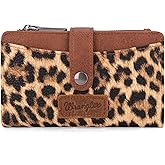 Wrangler Wallet for Women Bifold Card Holder with Zipper and ID Window