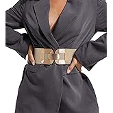 XZQTIVE Women Wide Elastic Belts for Dress Fashion Stretchy Waist Belts for Ladies with Gold Buckle