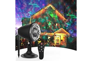 Halloween Laser Projector Lights,Rusoso Outdoor Christmas LED Projector Lights Ocean Wave Effect,Waterproof Effect with Remote,for Party Garden Kids House Bedroom Holiday Landscape Decor