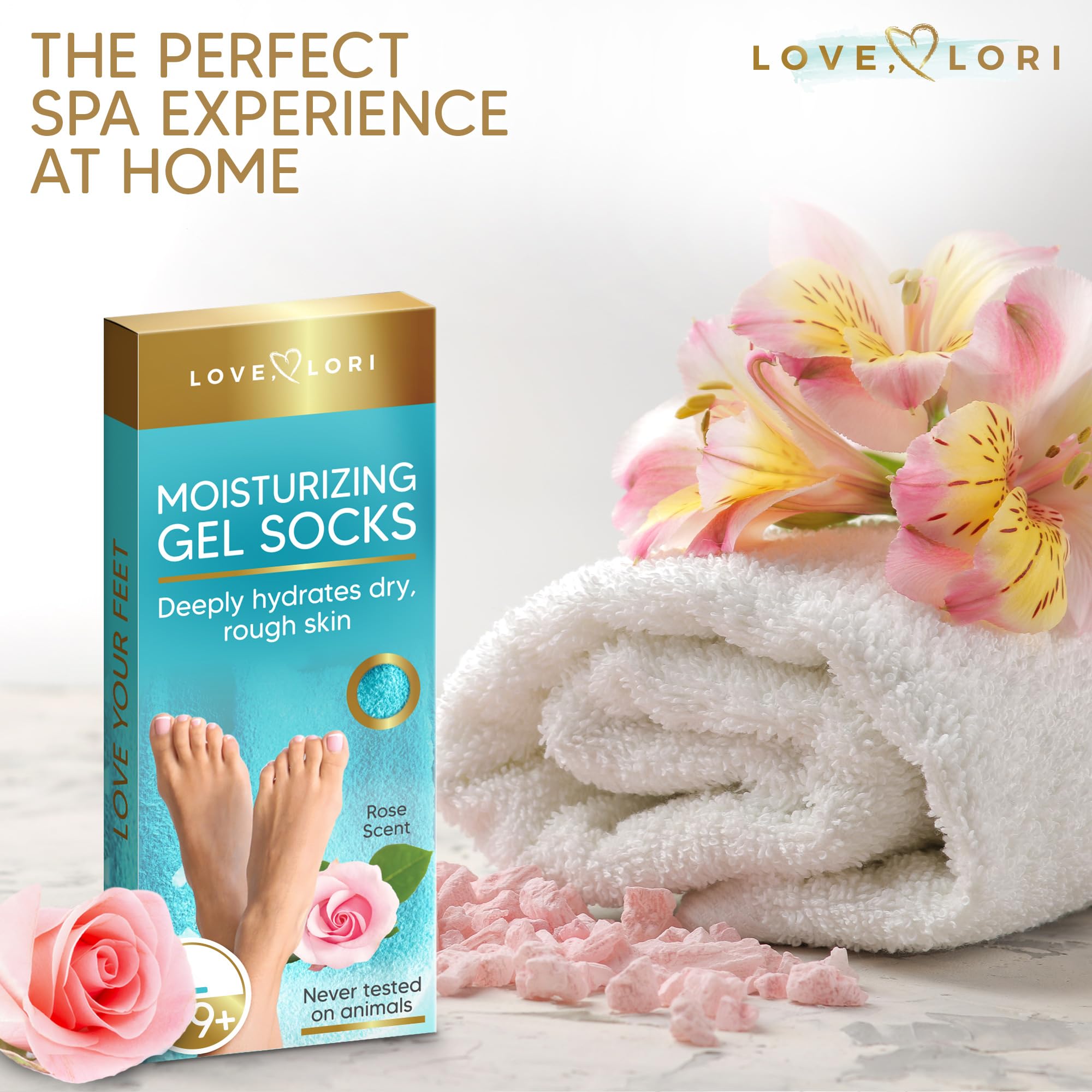 Moisturizing Socks - Gel Silicone Aloe Spa Socks (Sizes 9-10) Infused with Vitamin E & JoJoba Oil - Self Care Gifts for Women, Spa Gifts for Women, Stocking Stuffers for Adults