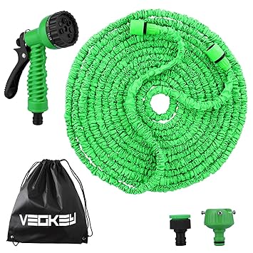 Vegkey Flexibler Gartenschlauch, 30m 100 FT Flexischlauch Gartenschlauch Flexi Wonder, Flexi Gartenschlauch, Flexi Wonder Gar