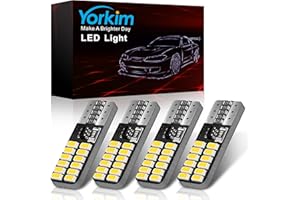 Yorkim 194 LED Bulb White 168 Led T10 2825 W5W Bulb Wedge 24-SMD LED Replacement for Car Interior Map Dome Lights Side Marker Lights Courtesy Trunk License Plate Lights, Pack of 4