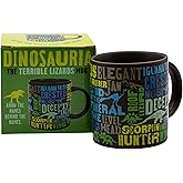 The Unemployed Philosophers Guild Terrible Lizards Dino 12 oz. Ceramic Mug - Features Meanings of Favorite and Famous Dinosaur Names
