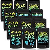 Zhehao 12 Pcs LCD Writing Tablet for Kids Colorful Drawing Doodle Board Drawing Tablet Erasable Reusable Electronic Draw Pad Gift for Boy Girl Xmas Educational Learning(6.5 Inch Screen,Dark Color)